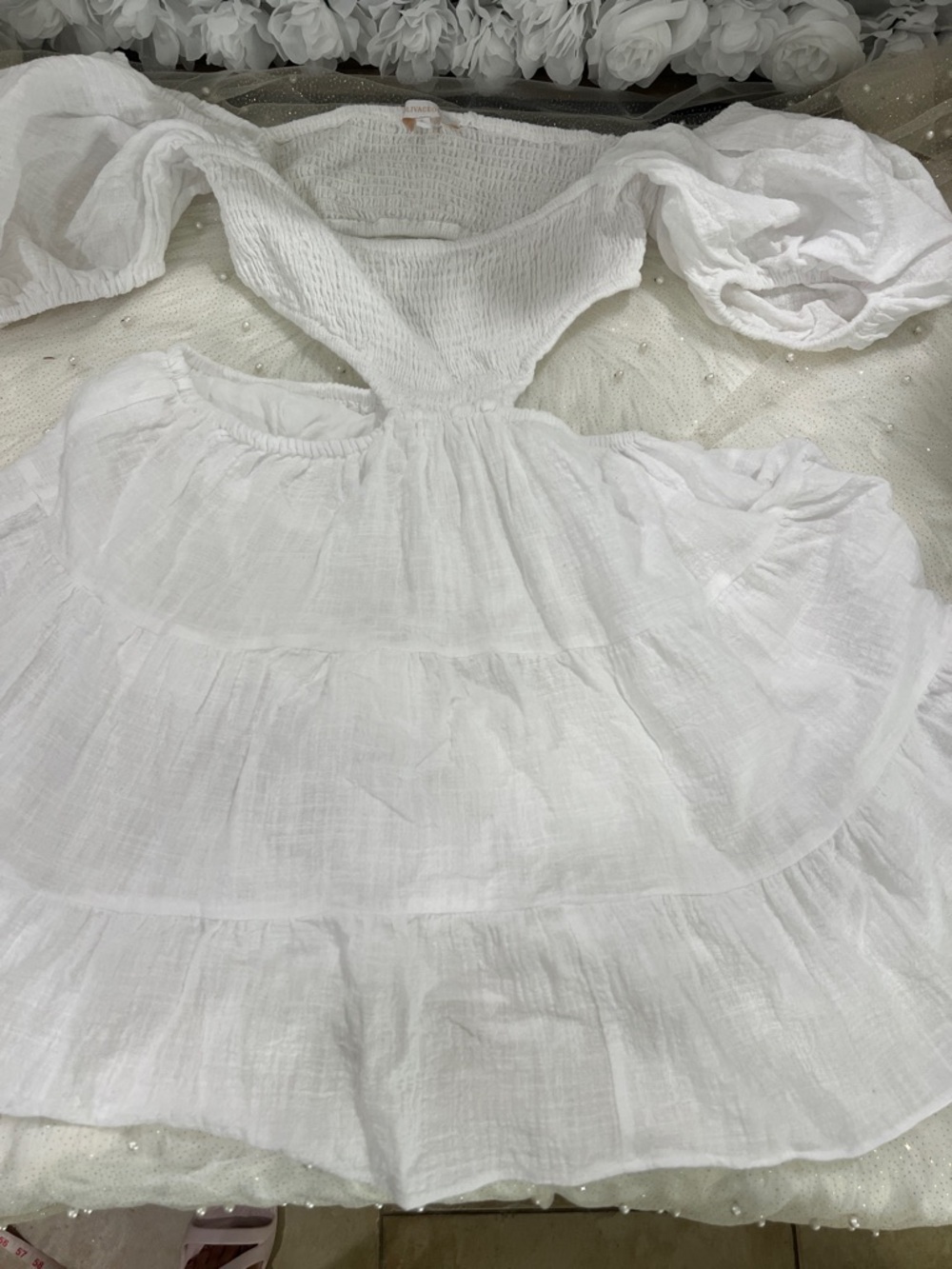 Olivaceous White Sundress 100 cotton - Picture 12 of 14